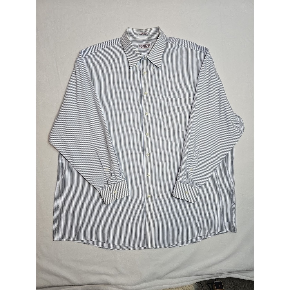 Roundtree & Yorke 18 1/2 -36‎ Blended Broadcloth Long Sleeve Button-Up Shirt